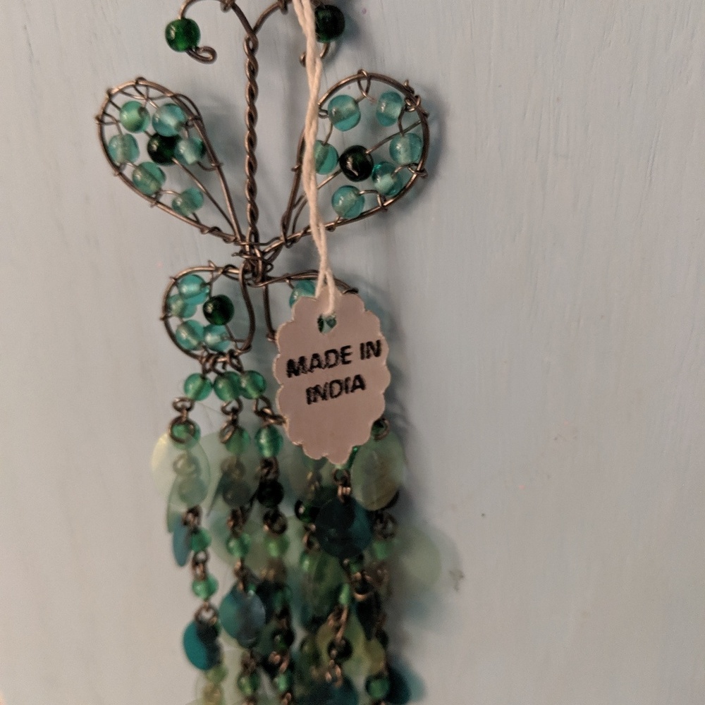 Butterfly green design necklace